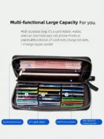 Very Simple Solid Color Basic Long Wallet Business Wallet Portable Multi-card Multi-function Mobile Wallet - Image 3