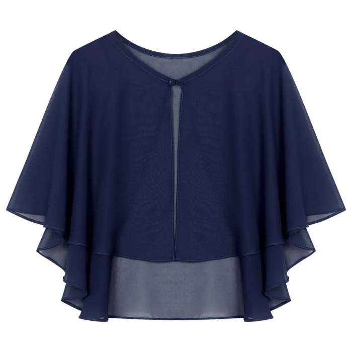Women Elegant Bolero Wedding Bridal Shawl Top Thiin See-through Chiffon Shrug Femme Mariage Short Jacket Party Dress Cape Coat - Image 5