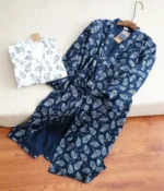 2025 New Men's 100% Cotton Gauze Cotton Robe Loose Thin Yukata Japanese Kimono Pajamas Men's Hooded Robe V-Neck Pajamas Bathrobe - Image 2