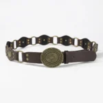European and American retro street fashion hollow ring pu leather splicing characteristic waist belt - Image 5