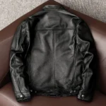 New trendy pure top layer soft cowhide genuine leather jacket men's slim-fit stand-up collar leather jacket coat - Image 2
