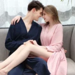 Spring and Summer Waffle Bathrobe Men and Women Sauna Clothing Sweatshirt Robe Men's Water-Absorbent Quick-Drying Homewear - Image 3