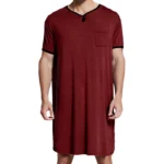 Men's Short Sleeve Thin Lengthened Leisure Pajamas Loose Skin Friendly Cotton Robes Homewear Bathrobes Vintage Nightgown M-3XL - Image 5