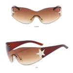2024 Fashion Punk Y2K Sunglasses for Women Men Trendy Wrap Around Sun Glasses Shades Star Decoration Eyewear UV400 Goggles - Image 5