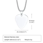 New Trendy Guitar Pick Necklace for Men Boys, Waterproof Stainless Steel Guitar Picks Pendant Collar, Music-lovers Band Jewelry - Image 5