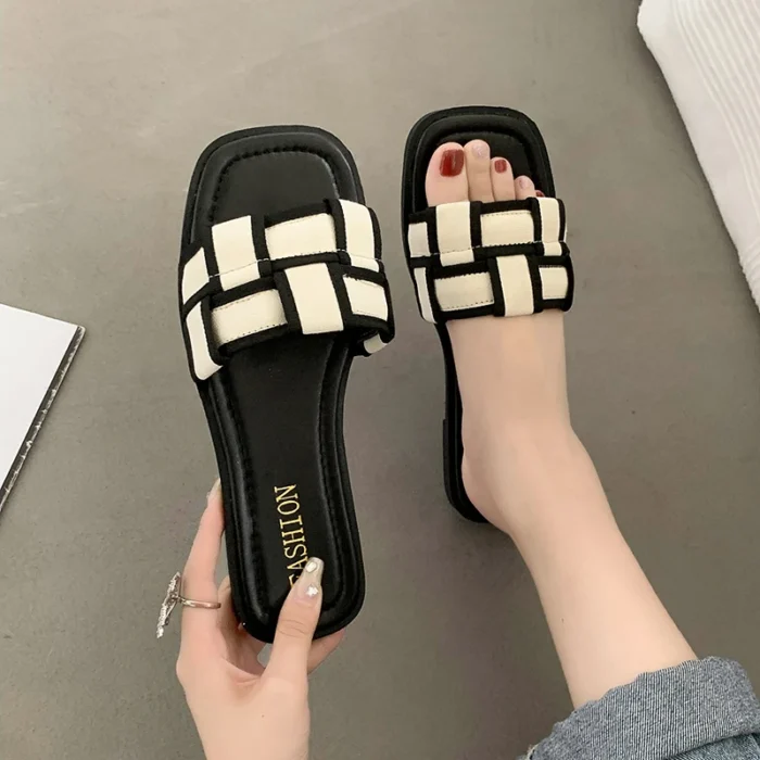 Summer 2025 Braided Flip-flops Women's Open-toe Wear Temperament with Chunky Fashion Slippers, Beach Shoes, Women's Shoes - Image 3