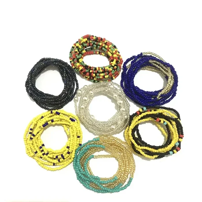 2Pcs/Set New Bohemia Colorful Handmade Beads Waist bracelet Chain Simple Bikini Chain Belly body Chain for Women Beach Jewelry - Image 5