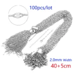 100pcs/Lot Bulk Wholesale 304 Stainless Steel Cable Link Rolo Chain Necklace for DIY Jewelry Making Silver Color 45-50cm Women - Image 6