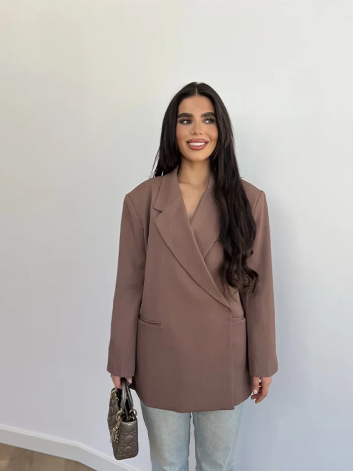 Female Chic Short Sleeves Suit Lapel Single Button Loose Blazer Coats Casual Versatile Women's Coat Spring Summer New Jackets - Image 6