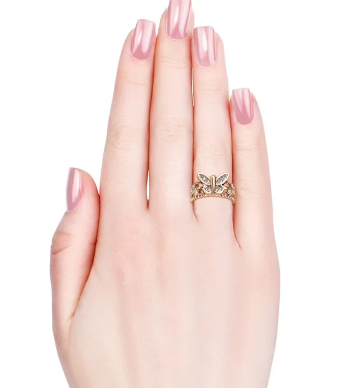 Daisini Butterfly Animal Open Rings Embellished with Swarovski Crystals Quality Brass Jewelry for Women Fashion Accessories - Image 5