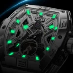 Sapphire Automatic Winding Man Watches Paris Design Tonneau Luxury 316 Stainless Steel Rubber Skeleton - Image 2