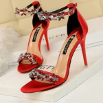 BIGTREE Shoes Open Toe Rhinestones Sandals Women 2025 New Designer Sexy High Heels Sandals Female Shoes Summer Heeled Sandals - Image 3