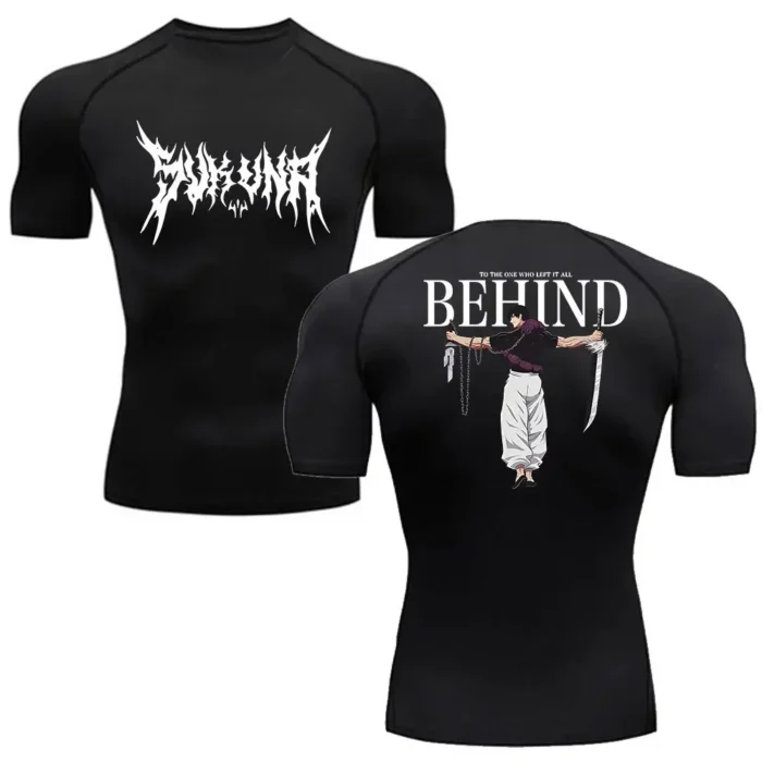 Men's Summer Fitness Gym Sports Running T-Shirt New Hot Selling Anime Jujutsu Kaisen Compression Shirt Short Sleeve S-3XL - Image 3