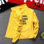 Jeans Coat for Men Hip Hop with Print Ripped Button Black Hole Denim Jackets Man Size L Large Lxury Worn Cowgirl Fast Delvery G - Image 6
