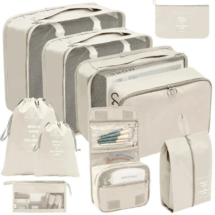 7/8/9/10 Pcs Set Travel Organizer Storage Bags Suitcase Packing Cubes Set Cases Portable Luggage Clothes Shoe Tidy Pouch Folding - Image 1