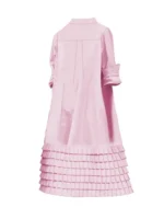 Women’s A-Line Midi Dresses 2024 New Autumn Summer Long Sleeves Layered Pleated Pockets Solid Color Lapel Shirt Dress - Image 5