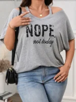 Women s T-shirt Off-Shoulder Short Sleeve Floral Print Blouse for Stylish Summer Outfits and Casual Daily Wear - Image 2