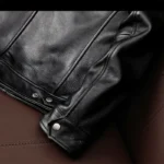 New trendy pure top layer soft cowhide genuine leather jacket men's slim-fit stand-up collar leather jacket coat - Image 6
