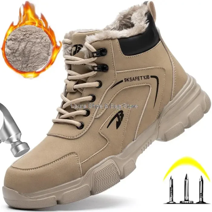 Safety Protective Boots Work Safety Shoes Men Winter Safety Boots Anti-puncture Work Shoes Steel Toe Work Boots Indestructible - Image 2