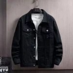 Denim Jacket Men Distressed Turn Down Collar Coats Single Breasted Washed Outerwear Loose Fit Pockets High Street Spring - Image 5