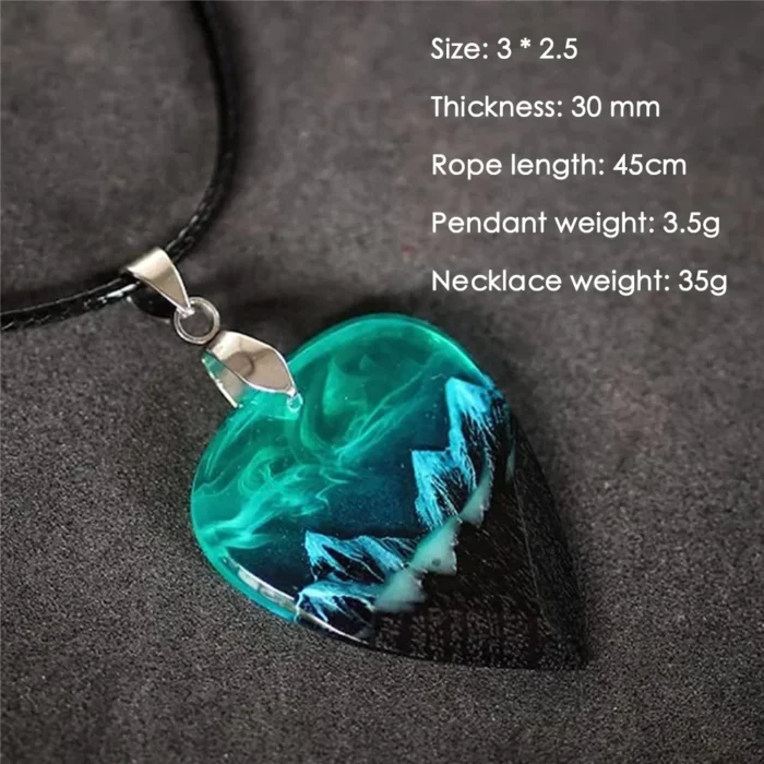 Epoxy Resin Guitar Picks Northern Lights Necklace Guitar Pick Plectrums Creative Pendant Gifts for Music Lovers Men Women - Image 3