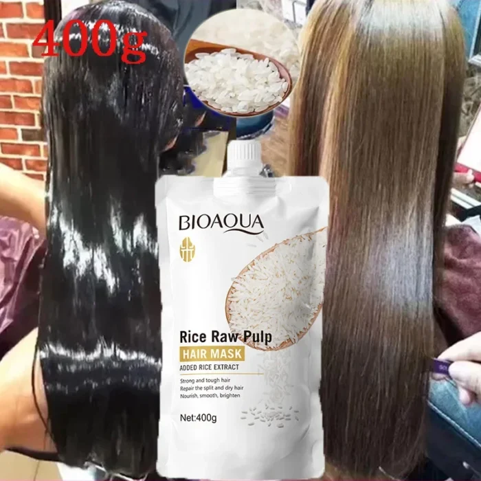 Rice Magical Keratin Hair Mask 5 Seconds Repair Damaged Frizzy Hairs Soft Smooth Shiny Moisturizing Nourish Hair Root Care - Image 1