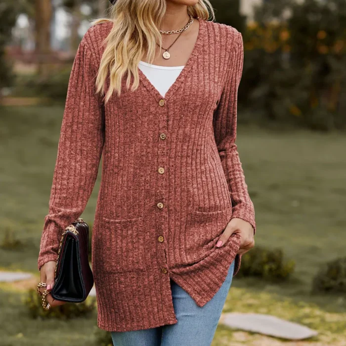 Women Loose Long Pit Pocket Loose Jacket Coats Spring Autumn Female Slim Outwear Cardigans JSFS-KK003 - Image 3