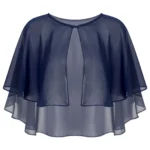 Women Elegant Bolero Wedding Bridal Shawl Top Thiin See-through Chiffon Shrug Femme Mariage Short Jacket Party Dress Cape Coat - Image 3
