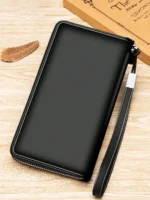 Very Simple Solid Color Basic Long Wallet Business Wallet Portable Multi-card Multi-function Mobile Wallet - Image 2
