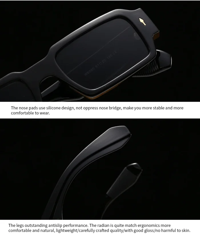 Foreign Trade Cross-Border Popular Sunglasses with Rice Nails European and American Street Photography Ins Popular Model Square - Image 6