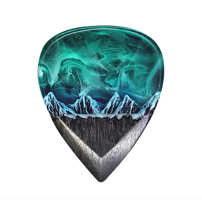 Epoxy Resin Guitar Picks Northern Lights Necklace Guitar Pick Plectrums Creative Pendant Gifts for Music Lovers Men Women - Image 3