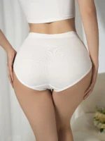 5-Pack Pure Cotton High-Waist Women's Triangle Panties Seamless Fashionable Underwear Girls' Innerwear - Image 3