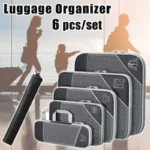 6Pcs Set Travel Storage Organizer Portable Clothes Storage Bags Lightweight Suitcase Bag Compressed Packing Cubes Luggage Bags - Image 2
