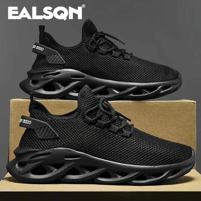 Men Sports Running Black Jogging Shoes Casual Sneakers Brown Outdoor Breathable Mesh Women Light Shock-absorption Black Tennis - Image 1