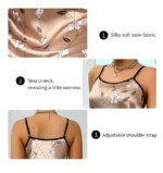 Women's Sleepwear Summer Floral Print Satin Nightgown Casual Sleeveless Backless Slip Night Dress Sexy Nightdress Home Clothes - Image 5