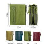CONTACT'S Genuine Leather Wallets for Women Short Bifold Fashion Women's Purses Card Holder Coin Purse Money Clip Women's Wallet - Image 4