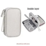 1Pc NEW Travel Organizer Bag Cable Storage Organizers Pouch Carry Case Portable Waterproof Double Layers Storage Bags Cable Cord - Image 6