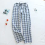 Men Pajama Pants Plaid Design Cotton Pajamas Long Trouser for Spring and Summer Thin Style Loose-Fitting Plus Size Men Pants - Image 6