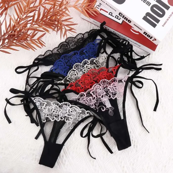 Women Ladies Hollow Out Embroidery Low Waist Lingerie Panties Underwear Panty Brief - Image 6