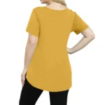 Plus Size Women's Tunic Tops Solid Color Large Size V-neck Loose T-Shirt With Pocket Summer Casual Basic Tee t shirts - Image 4