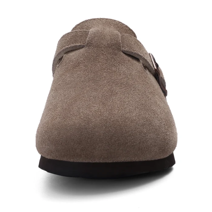 Kidmi New Genuine Suede Clogs for Women Men Clogs Soft Cork Footbed Mules Comfort Potato Shoes with Arch Support Beach Sandals - Image 5