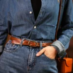Retro Narrow Genuine Leather Women's Belt Pure Copper Button Western Cowboy Style Versatile Jeans Belt Fashion Luxury Women Belt - Image 5