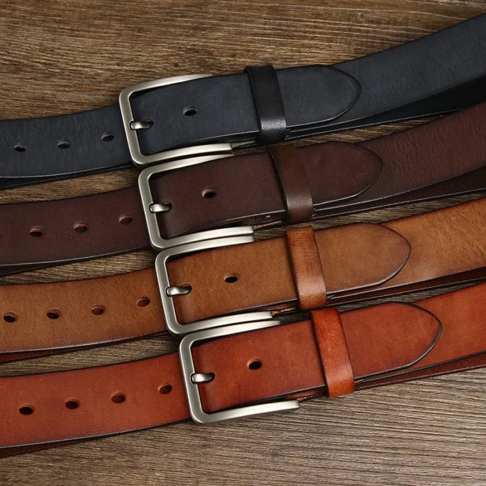 3.8CM Genuine Leather For Men's High Quality Buckle Jeans Cowskin Casual Belts Business Cowboy Waistband Male Fashion Designer - Image 5