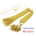 100pcs/Lot Bulk Wholesale 304 Stainless Steel Cable Link Rolo Chain Necklace for DIY Jewelry Making Silver Color 45-50cm Women - Image 4
