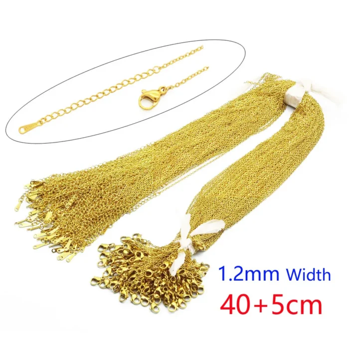 100pcs/Lot Bulk Wholesale 304 Stainless Steel Cable Link Rolo Chain Necklace for DIY Jewelry Making Silver Color 45-50cm Women - Image 4