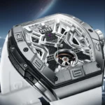 Sapphire Automatic Winding Man Watches Paris Design Tonneau Luxury 316 Stainless Steel Rubber Skeleton - Image 5