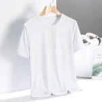 New Men's Short-Sleeved T-Shirt Pajamas Tops Men's Summer Thin Casual Ice Silk Half-Sleeved Body Shirts Men's Ice Feeling Tops - Image 6