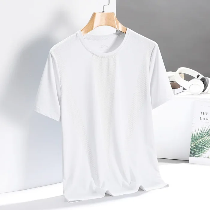 New Men's Short-Sleeved T-Shirt Pajamas Tops Men's Summer Thin Casual Ice Silk Half-Sleeved Body Shirts Men's Ice Feeling Tops - Image 6