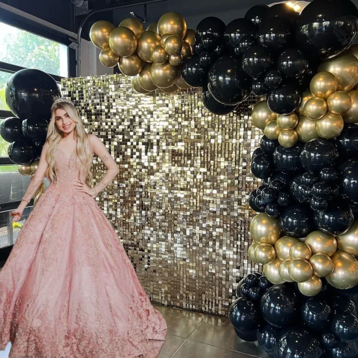 18/24/30/72PCS Shimmer Wall Backdrops Square Sequin Wall Panel Backdrops Party Backdrops for Wedding Anniversary Birthday Decor - Image 1