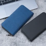 Men Long Wallet Large Capacity Multiple Card Slots Canvas Zippered Purse Business Handbag Card Holder Wallet Coin Bag - Image 3